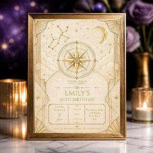 Sagittarius 30th Birthday Invitation Elegant