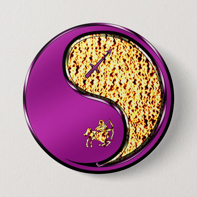 Sagittarius 3 Inch Round Button (Front)