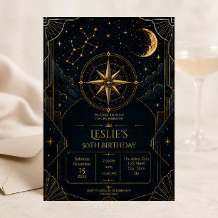 Sagittarius 50th Birthday Invitation Celestial