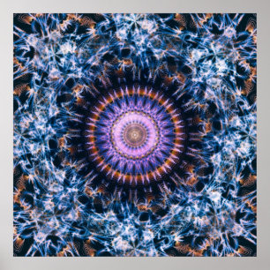 Sagittarius A Luminous Abstract Space Art Mandala Poster
