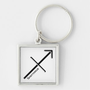 SAGITTARIUS, Abstract Design of the Zodiac Sign,  Keychain