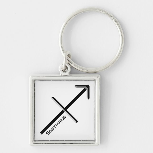 SAGITTARIUS, Abstract Design of the Zodiac Sign,  Keychain (Front)