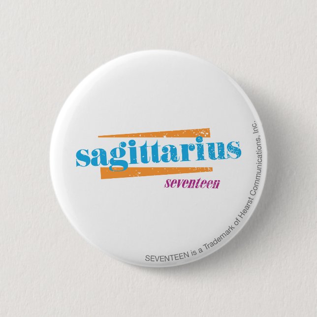 Sagittarius Aqua 2 Inch Round Button (Front)