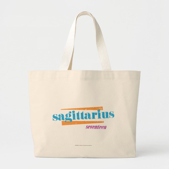 Sagittarius Aqua Large Tote Bag (Front)