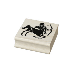 sagittarius archer zodiac art stamp