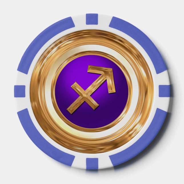 Sagittarius Astrological Sign Poker Chips (Front)