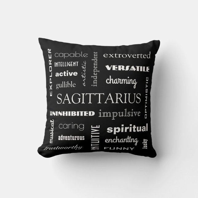 Sagittarius Astrological Throw Pillow (Front)