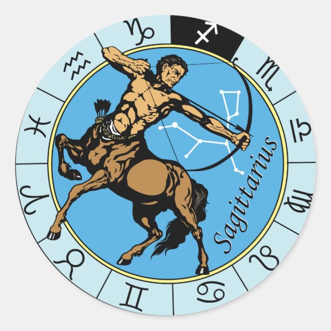 sagittarius astrological zodiac sign classic round sticker (Front)