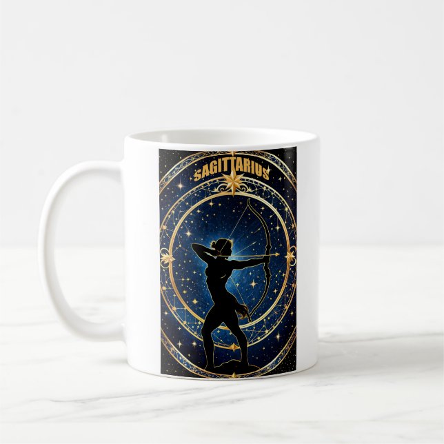 Sagittarius astrology sign coffee mug (Left)