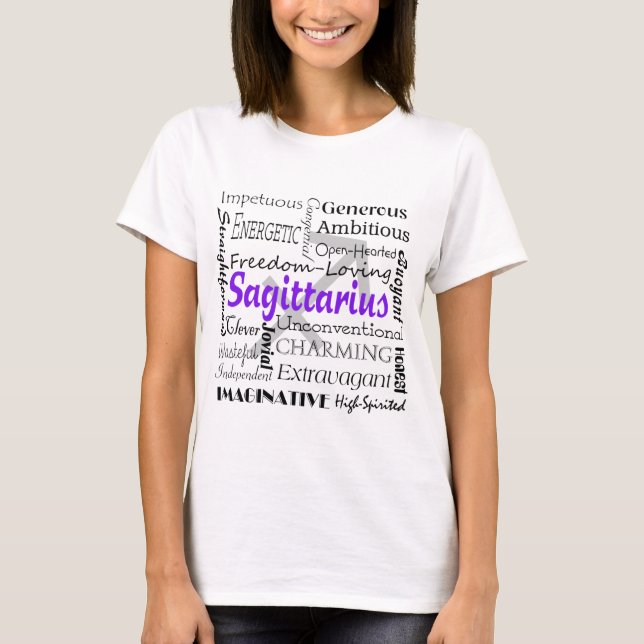 Sagittarius Astrology Zodiac Horoscope Collage T-Shirt (Front)