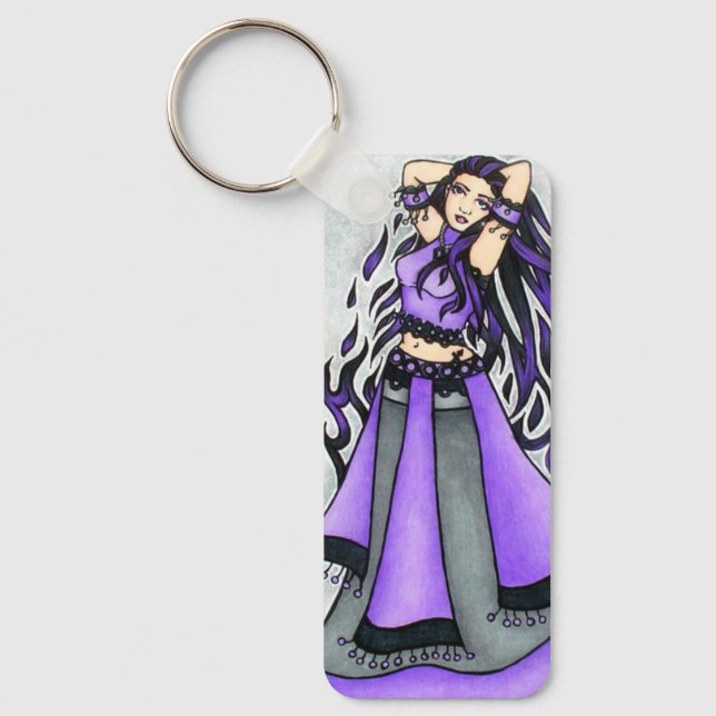 Sagittarius Belly Dancer Purple Keychain (Front)