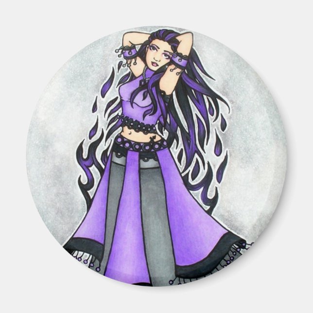 Sagittarius Belly Dancer Purple Magnet (Front)