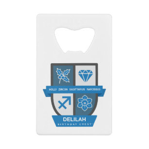 Sagittarius Birthday Crest™ December 1-21 Credit Card Bottle Opener