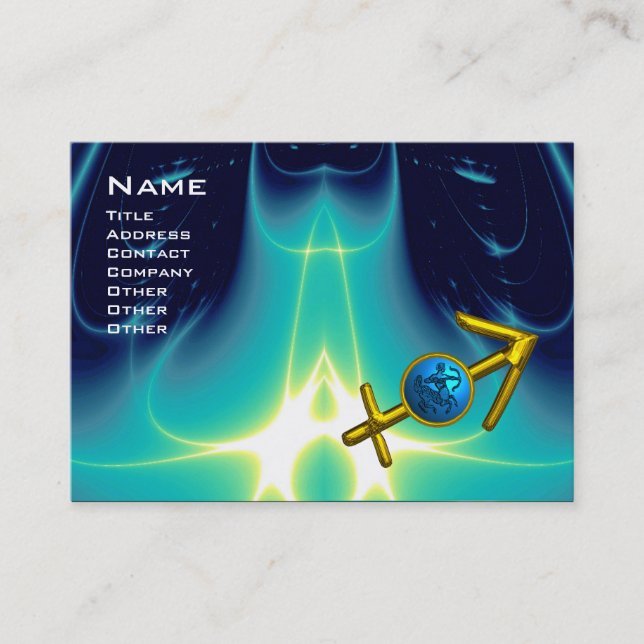 SAGITTARIUS - Blue Turquase Business Card (Front)