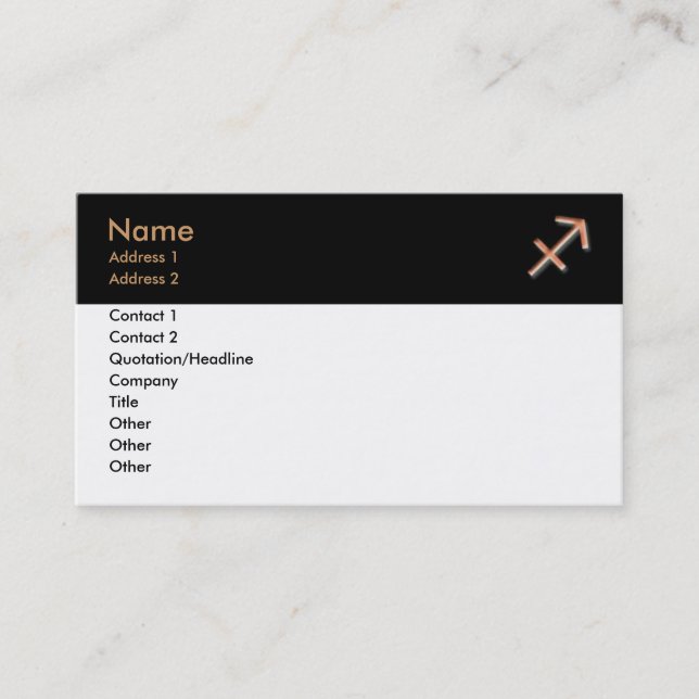 Sagittarius Business Card (Front)