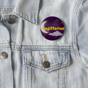 Sagittarius Celestial Aesthetic Moon Cloud Stars 2 Inch Round Button
