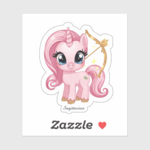 Sagittarius Celestial Zodiac Sticker - Pink Arrow