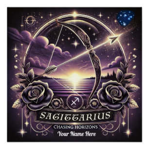Sagittarius "Chasing Horizons" Poster brillant