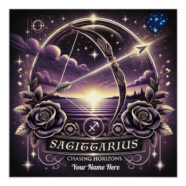 Sagittarius "Chasing Horizons" Poster brillant (Devant)