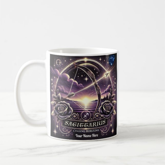 Sagittarius “Chasing Horizons” Zodiac Mug  (Left)