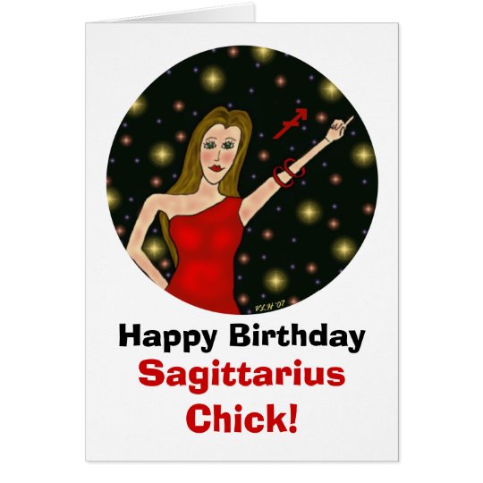 Sagittarius Chick Birthday Card