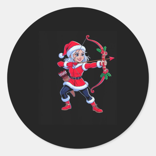 Sagittarius Christmas Archer Zodiac Cute Holiday H Classic Round Sticker (Front)