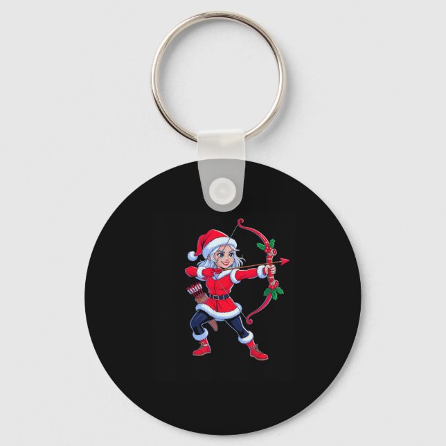 Sagittarius Christmas Archer Zodiac Cute Holiday H Keychain (Front)