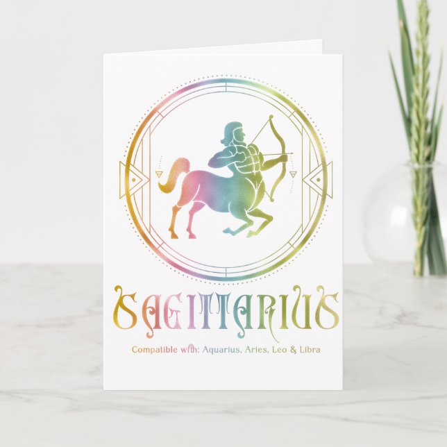 Sagittarius Compatibilité Carte de voeux Anniversa (Devant)