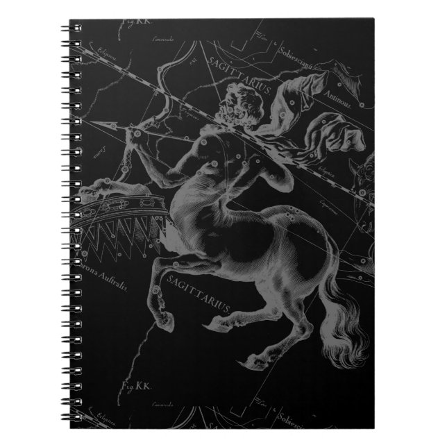 Sagittarius Constellation Classy Hevelius Engaving Notebook (Front)