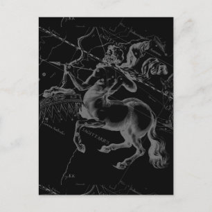 Sagittarius Constellation Classy Hevelius Engaving Postcard
