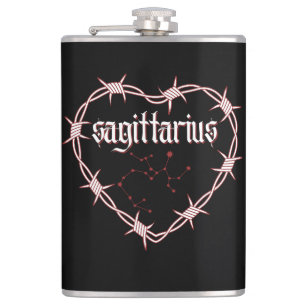 Sagittarius Constellation Gothic Dark Celestial Hip Flask