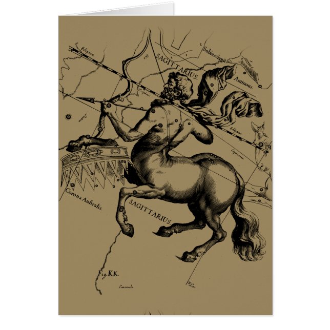 Sagittarius Constellation Hevelius 1690 Engraving (Front)