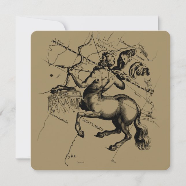 Sagittarius Constellation Hevelius 1690 Engraving (Front)