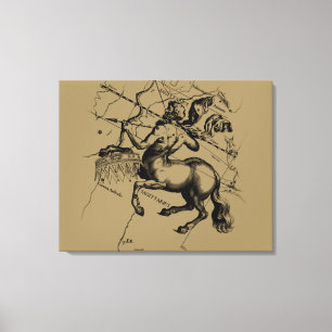 Sagittarius Constellation Hevelius 1690 Engraving Canvas Print