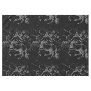 Sagittarius Constellation Hevelius 1690 on black Tablecloth