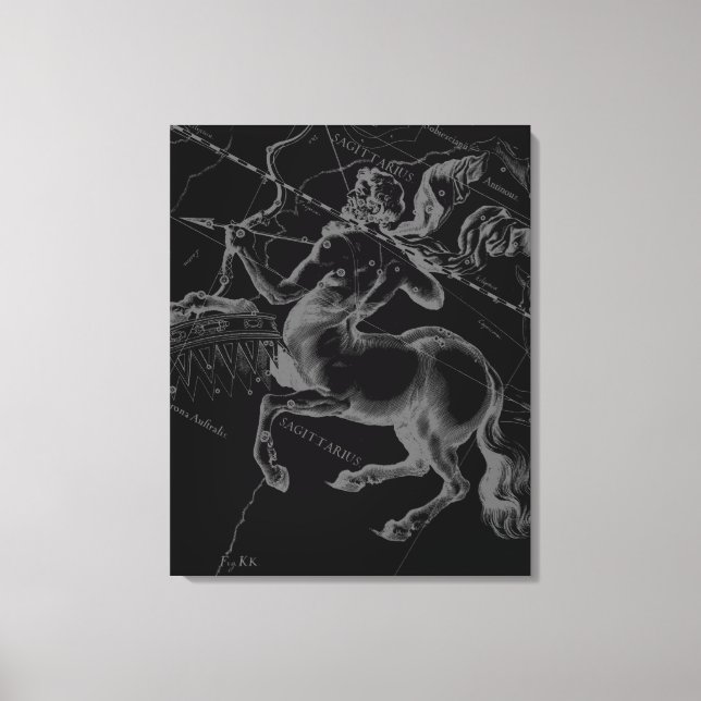 Sagittarius Constellation Hevelius circa 1690 Canvas Print (Front)