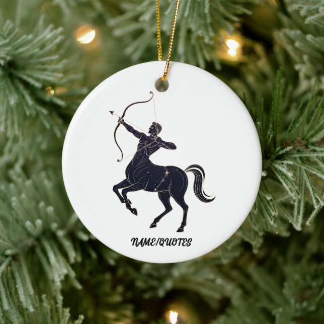 Sagittarius Constellation Line Art – Cosmic Zodiac Ceramic Ornament (Tree)