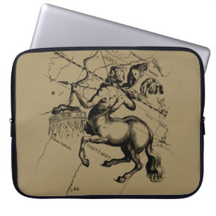 Sagittarius Constellation Map by Hevelius Laptop Sleeve