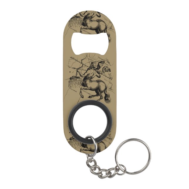 Sagittarius Constellation Map by Hevelius Mini Bottle Opener (Back)