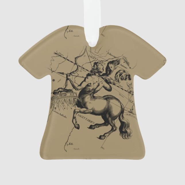 Sagittarius Constellation Map by Hevelius Ornament (Back)