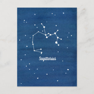 Sagittarius Constellation Night Sky Indigo Postcard