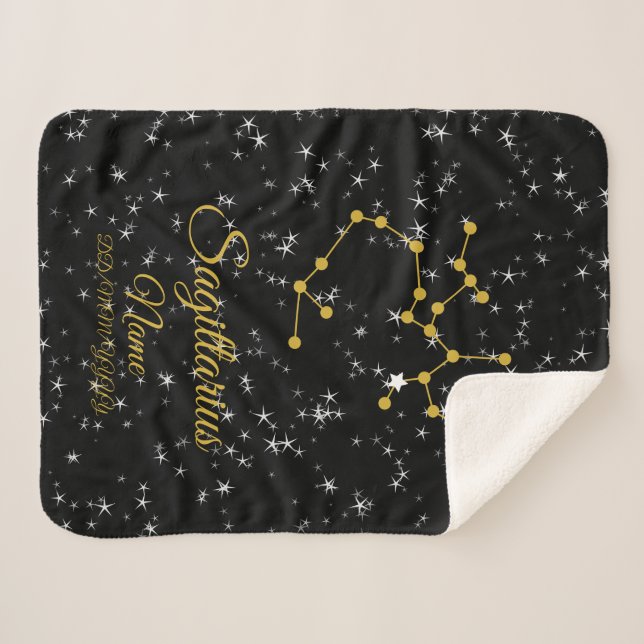 Sagittarius Constellation Sherpa Blanket (Front (Horizontal))