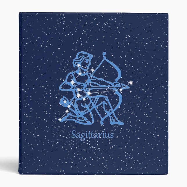 Sagittarius Constellation & Zodiac Sign with Stars Binder (Front)