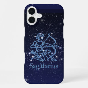 Sagittarius Constellation & Zodiac Sign with Stars iPhone 16 Plus Case