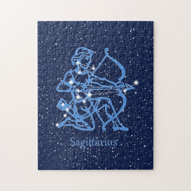 Sagittarius Constellation & Zodiac Sign with Stars Jigsaw Puzzle (Vertical)