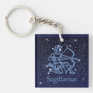 Sagittarius Constellation & Zodiac Sign with Stars Keychain