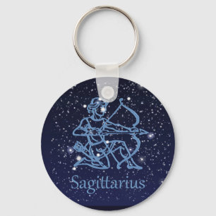 Sagittarius Constellation & Zodiac Sign with Stars Keychain