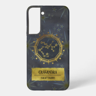 Sagittarius Dark Zodiac Astrology: Black & Gold Samsung Galaxy Case