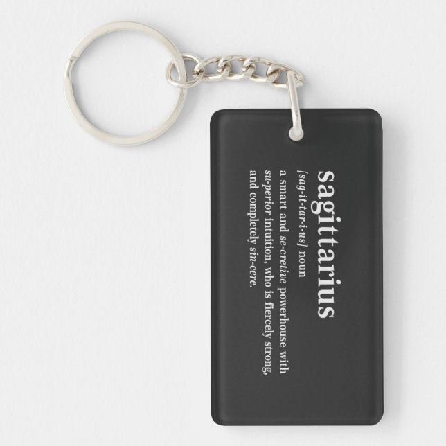 Sagittarius Definition Aesthetic Astrology Gift Keychain (Front)