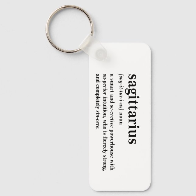 Sagittarius Definition Aesthetic Astrology Gift Keychain (Front)